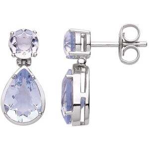 Jewelco London Ladies Rhodium Plated Sterling Silver Lilac Pear CZ Icy Raindrop Jewelco London Ladies Rhodium Plated Sterling Silver Lilac Pear CZ Icy Raindrop