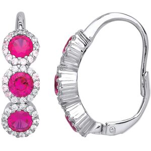 Jewelco London Ladies Sterling Silver Ruby-Red Cubic Zirconia Trilogy Halo Clust Jewelco London Ladies Sterling Silver Ruby-Red Cubic Zirconia Trilogy Halo Clust