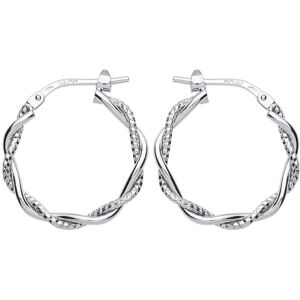 Jewelco London Ladies Sterling Silver Snake Twist Pentagon Hoop Earrings 19mm - Jewelco London Ladies Sterling Silver Snake Twist Pentagon Hoop Earrings 19mm -