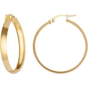 Jewelco London Ladies 9ct Yellow Gold D-Shape Wedding Band Style 3mm Hoop Earrin Jewelco London Ladies 9ct Yellow Gold D-Shape Wedding Band Style 3mm Hoop Earrin