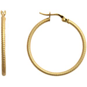 Jewelco London Ladies 9ct Yellow Gold Ribbed Coiled Twist 1.5mm Hoop Earrings 28 Jewelco London Ladies 9ct Yellow Gold Ribbed Coiled Twist 1.5mm Hoop Earrings 28