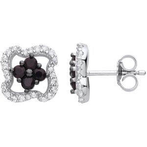 Jewelco London Ladies Rhodium Plated Sterling Silver Black CZ Shuriken Ninja Sta Jewelco London Ladies Rhodium Plated Sterling Silver Black CZ Shuriken Ninja Sta