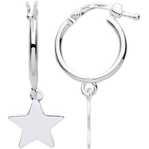 Jewelco London Ladies Rhodium Plated Sterling Silver Hanging Magic Star Charm Ho Jewelco London Ladies Rhodium Plated Sterling Silver Hanging Magic Star Charm Ho