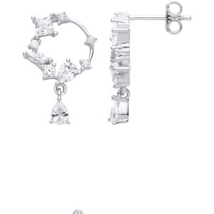 Jewelco London Ladies Rhodium Plated Sterling Silver Pear Princess Marquise CZ C Jewelco London Ladies Rhodium Plated Sterling Silver Pear Princess Marquise CZ C