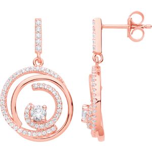 Jewelco London Ladies Rose Gold-Plated Sterling Silver CZ Tornado Spiral Solitai Jewelco London Ladies Rose Gold-Plated Sterling Silver CZ Tornado Spiral Solitai