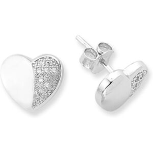Jewelco London Ladies Rhodium Plated Sterling Silver CZ Love Heart Eclipse Semi Jewelco London Ladies Rhodium Plated Sterling Silver CZ Love Heart Eclipse Semi