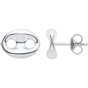 Jewelco London Ladies Rhodium Plated Sterling Silver Coffee Bean Mariner Link St Jewelco London Ladies Rhodium Plated Sterling Silver Coffee Bean Mariner Link St