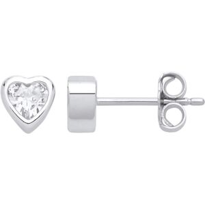 Jewelco London Ladies Rhodium Plated Sterling Silver Heart CZ Love Heart Bezel S Jewelco London Ladies Rhodium Plated Sterling Silver Heart CZ Love Heart Bezel S
