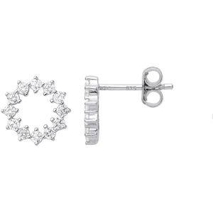 Jewelco London Ladies Rhodium Plated Sterling Silver CZ Star Burst Circle of Lif Jewelco London Ladies Rhodium Plated Sterling Silver CZ Star Burst Circle of Lif