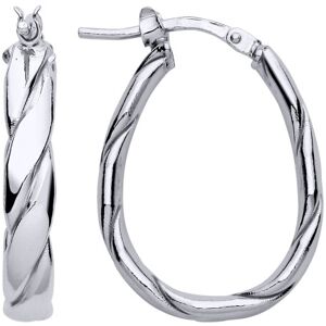 Jewelco London Ladies Rhodium Plated Sterling Silver Plaited Chunky Twist Pear H Jewelco London Ladies Rhodium Plated Sterling Silver Plaited Chunky Twist Pear H