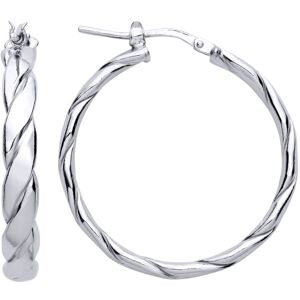 Jewelco London Ladies Rhodium Plated Sterling Silver Plaited Chunky Twist Hoop E Jewelco London Ladies Rhodium Plated Sterling Silver Plaited Chunky Twist Hoop E