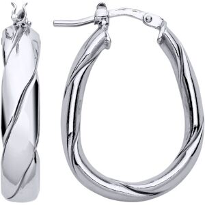 Jewelco London Ladies Rhodium Plated Sterling Silver Plaited Chunky Twist Pear H Jewelco London Ladies Rhodium Plated Sterling Silver Plaited Chunky Twist Pear H