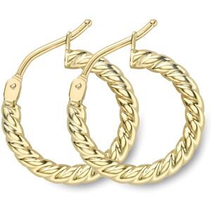 Jewelco London 9ct Yellow Gold Candy Rope Twist Hoop Earrings 15mm - ERNR02521 Jewelco London 9ct Yellow Gold Candy Rope Twist Hoop Earrings 15mm - ERNR02521