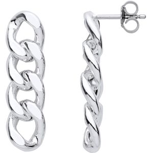 Jewelco London Ladies Rhodium Plated Sterling Silver Plaited Flat Twist Oval Hoo Jewelco London Ladies Rhodium Plated Sterling Silver Plaited Flat Twist Oval Hoo