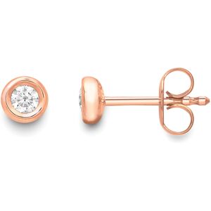 Jewelco London 18ct Rose Gold Diamond Donut Bezel Solitaire Stud Earrings 28pts Jewelco London 18ct Rose Gold Diamond Donut Bezel Solitaire Stud Earrings 28pts