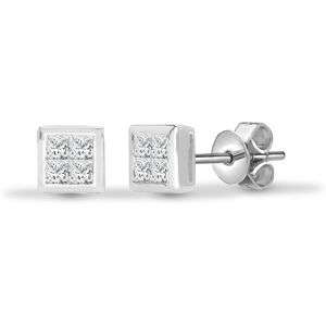 Jewelco London Ladies Solid 18ct White Gold Rub Over Set Princess G VS 0.5ct Dia Jewelco London Ladies Solid 18ct White Gold Rub Over Set Princess G VS 0.5ct Dia