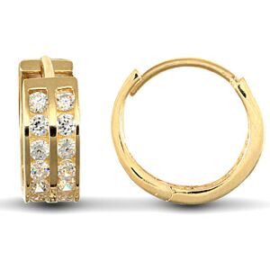 Jewelco London Ladies Solid 9ct Yellow Gold White Round Brilliant Cubic Zirconia Jewelco London Ladies Solid 9ct Yellow Gold White Round Brilliant Cubic Zirconia