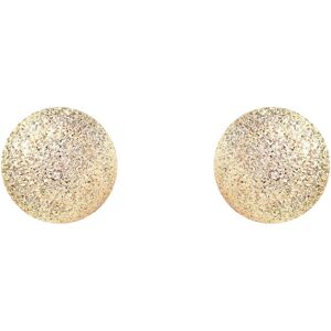 Jewelco London Ladies 9ct Yellow Gold Moondust Frosted Ball Stud Earrings - 6mm Jewelco London Ladies 9ct Yellow Gold Moondust Frosted Ball Stud Earrings - 6mm