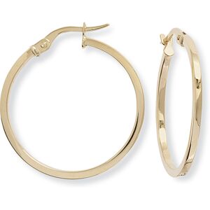 Jewelco London Ladies 9ct Yellow Gold 1.5mm Square Tube Round Hoop Earrings - 25 Jewelco London Ladies 9ct Yellow Gold 1.5mm Square Tube Round Hoop Earrings - 25