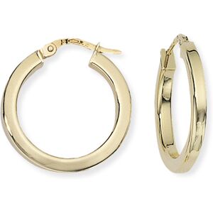 Jewelco London Ladies 9ct Yellow Gold 2.5mm Gauge Square Tube Round Hoop Earring Jewelco London Ladies 9ct Yellow Gold 2.5mm Gauge Square Tube Round Hoop Earring