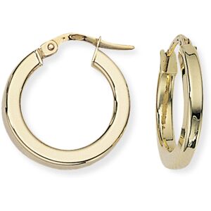 Jewelco London Ladies 9ct Yellow Gold 2.5mm Gauge Square Tube Round Hoop Earring Jewelco London Ladies 9ct Yellow Gold 2.5mm Gauge Square Tube Round Hoop Earring