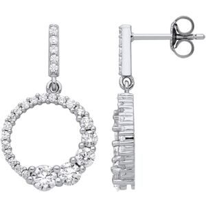 Jewelco London Ladies Rhodium Plated Sterling Silver CZ Graduated Circle of Life Jewelco London Ladies Rhodium Plated Sterling Silver CZ Graduated Circle of Life