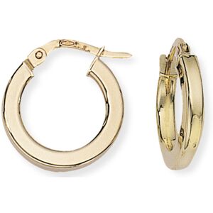 Jewelco London Ladies 9ct Yellow Gold 2.5mm Gauge Square Tube Round Hoop Earring Jewelco London Ladies 9ct Yellow Gold 2.5mm Gauge Square Tube Round Hoop Earring