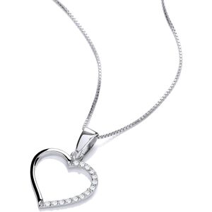 Jewelco London Ladies Rhodium Plated Sterling Silver Semi Set Open Love Heart Pe Jewelco London Ladies Rhodium Plated Sterling Silver Semi Set Open Love Heart Pe