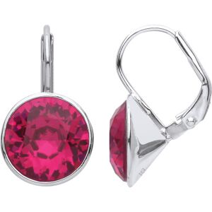 Jewelco London Ladies Rhodium Plated Sterling Silver Red CZ Bezel Solitaire Red Jewelco London Ladies Rhodium Plated Sterling Silver Red CZ Bezel Solitaire Red