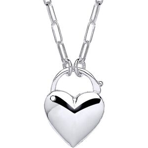 Jewelco London Ladies Rhodium Plated Sterling Silver Paperclip Link Love Heart P Jewelco London Ladies Rhodium Plated Sterling Silver Paperclip Link Love Heart P
