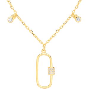 Jewelco London Ladies Gold-Plated Sterling Silver Oval Carabiner Floating Charms Jewelco London Ladies Gold-Plated Sterling Silver Oval Carabiner Floating Charms