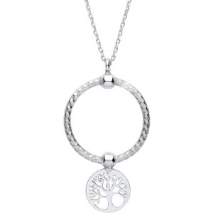 Jewelco London Ladies Platinum Plated Sterling Silver Snake Circle Cutout Tree o Jewelco London Ladies Platinum Plated Sterling Silver Snake Circle Cutout Tree o