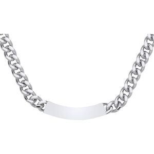 Jewelco London Ladies Rhodium Plated Sterling Silver Curb Link Chain ID Bar Neck Jewelco London Ladies Rhodium Plated Sterling Silver Curb Link Chain ID Bar Neck