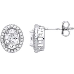 Jewelco London Ladies Rhodium Plated Sterling Silver Oval CZ Butterfly Gallery O Jewelco London Ladies Rhodium Plated Sterling Silver Oval CZ Butterfly Gallery O