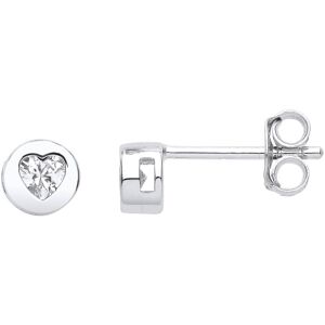 Jewelco London Ladies Rhodium Plated Sterling Silver Heart CZ Love Heart Bezel R Jewelco London Ladies Rhodium Plated Sterling Silver Heart CZ Love Heart Bezel R