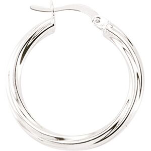 Jewelco London Ladies Sterling Silver Twisted Hoop Earrings 28mm 3mm - ER25 Jewelco London Ladies Sterling Silver Twisted Hoop Earrings 28mm 3mm - ER25