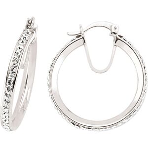 Jewelco London Ladies Sterling Silver Cubic Zirconia Channel Set Eternity Hoop E Jewelco London Ladies Sterling Silver Cubic Zirconia Channel Set Eternity Hoop E