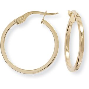 Jewelco London Ladies 9ct Yellow Gold 1.5mm Square Tube Round Hoop Earrings - 20 Jewelco London Ladies 9ct Yellow Gold 1.5mm Square Tube Round Hoop Earrings - 20