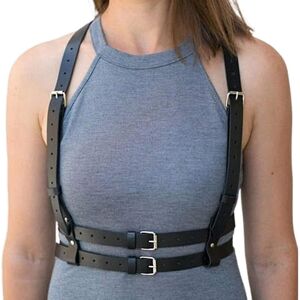 Unbranded Punk Waist Harness Belt, Fashion Body Chain, Black Goth Rave Adjustable Body Jew Unbranded Punk Waist Harness Belt, Fashion Body Chain, Black Goth Rave Adjustable Body Jew