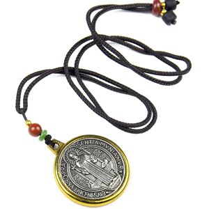 Unbranded Saint Benedict Medal Pendant Necklaces Women Men Alloy Material Cross Necklaces Unbranded Saint Benedict Medal Pendant Necklaces Women Men Alloy Material Cross Necklaces