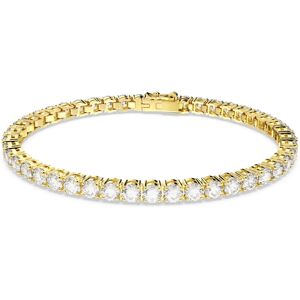 Swarovski Matrix Tennis Bracelet, White Round-Cut Crystals in a Gold-Tone Plated Swarovski Matrix Tennis Bracelet, White Round-Cut Crystals in a Gold-Tone Plated