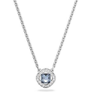 Swarovski Angelic Square Necklace, Blue Crystal Centre Stone, Rhodium Plated fro Swarovski Angelic Square Necklace, Blue Crystal Centre Stone, Rhodium Plated fro
