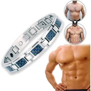 Unbranded (silver blue) Titanium Power Magnetic Bracelet, Magnetic Lymph Purifying Bracele Unbranded (silver blue) Titanium Power Magnetic Bracelet, Magnetic Lymph Purifying Bracele