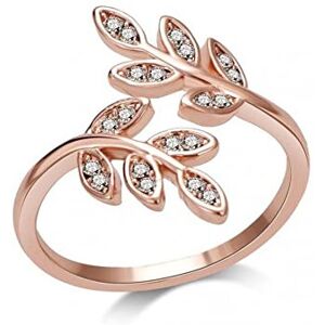 Philip Jones Jewellery Philip Jones Rose Gold Plated Adjustable Leaf Ring Created with Zircondia? Cryst Philip Jones Jewellery Philip Jones Rose Gold Plated Adjustable Leaf Ring Created with Zircondia? Cryst