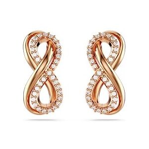 Swarovski Hyperbola stud earrings, Infinity, White, Rose gold-tone plated Swarovski Hyperbola stud earrings, Infinity, White, Rose gold-tone plated