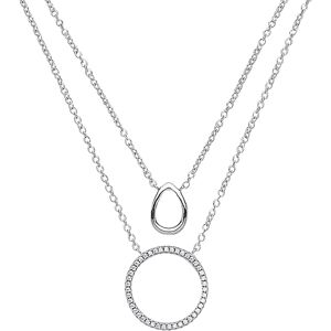 Jewelco London Ladies Sterling Silver Cubic Zirconia Pave Halo Charm Necklace 17 Jewelco London Ladies Sterling Silver Cubic Zirconia Pave Halo Charm Necklace 17