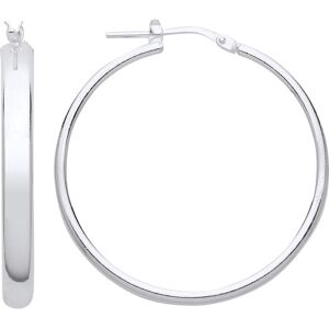 Jewelco London Ladies Rhodium Plated Sterling Silver D-Shape Wedding Band Hoop E Jewelco London Ladies Rhodium Plated Sterling Silver D-Shape Wedding Band Hoop E