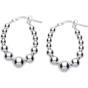 Jewelco London Ladies Sterling Silver Oval Graduated Bead Hoop Earrings _DELETE_ Jewelco London Ladies Sterling Silver Oval Graduated Bead Hoop Earrings _DELETE_
