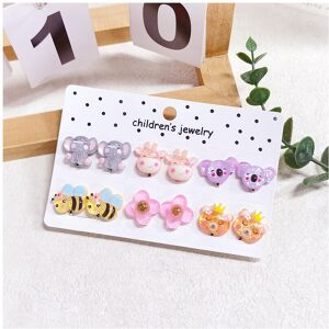SKESRJTOP (6PRS BEE) Rainbow Unicorn Butterfly Non Piercing Clip on Earring for Kids Girls SKESRJTOP (6PRS BEE) Rainbow Unicorn Butterfly Non Piercing Clip on Earring for Kids Girls
