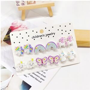 SKESRJTOP (6PRS PURPLE UNICORN) Rainbow Unicorn Butterfly Non Piercing Clip on Earring for SKESRJTOP (6PRS PURPLE UNICORN) Rainbow Unicorn Butterfly Non Piercing Clip on Earring for